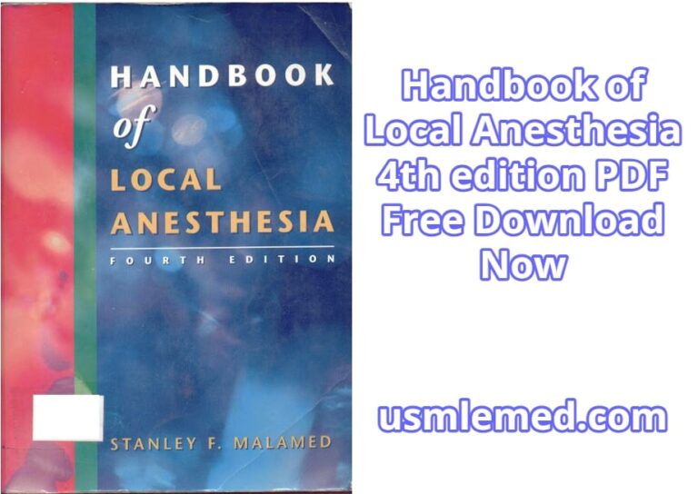 Handbook of Local Anesthesia 4th edition PDF Free Download (Google Drive)